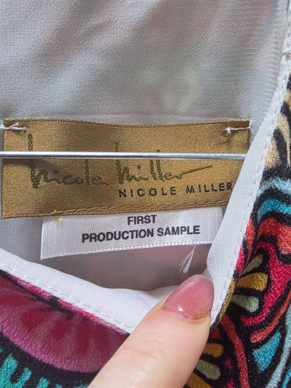 Nicole Miller Sample Dress Asymmetrical Hem | Rare Production Sample | Colorful - Picture 7 of 7